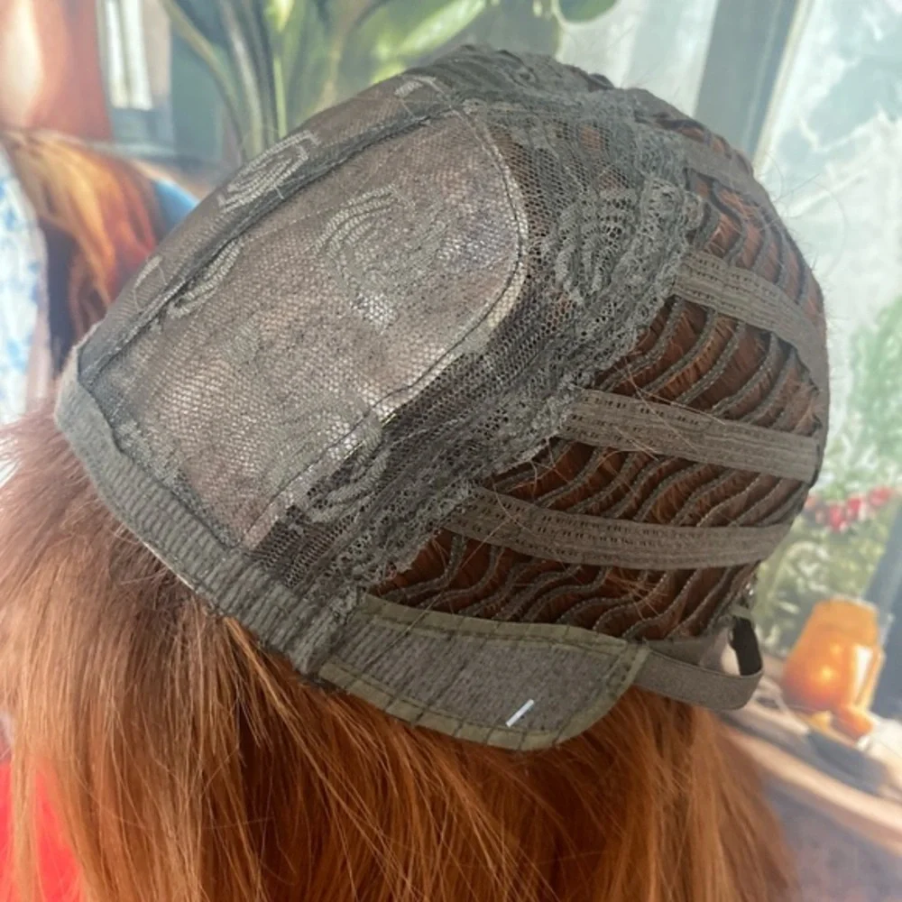 BACK IN Long ginger redhead wig with bangs